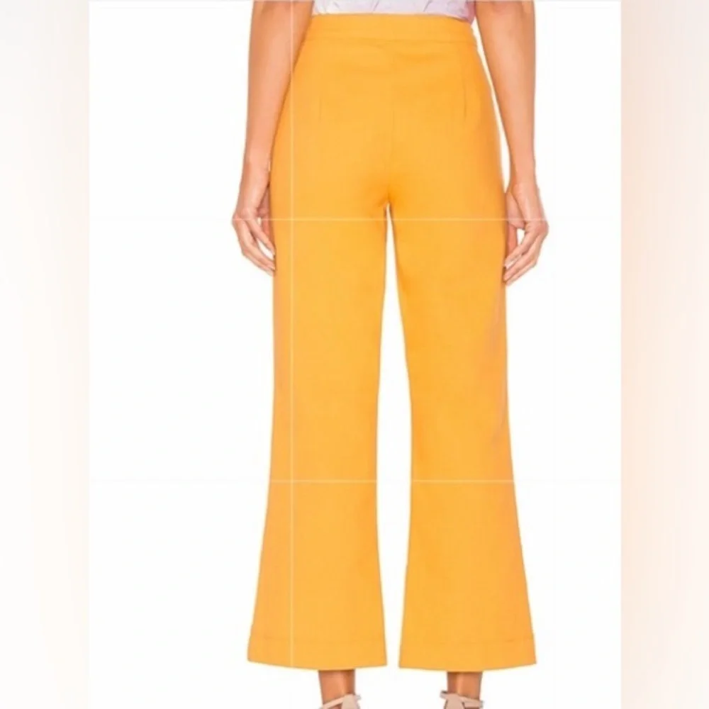 AERYNE For Revolve Yellow High Rise Wide Leg Cropped Jeans, XS